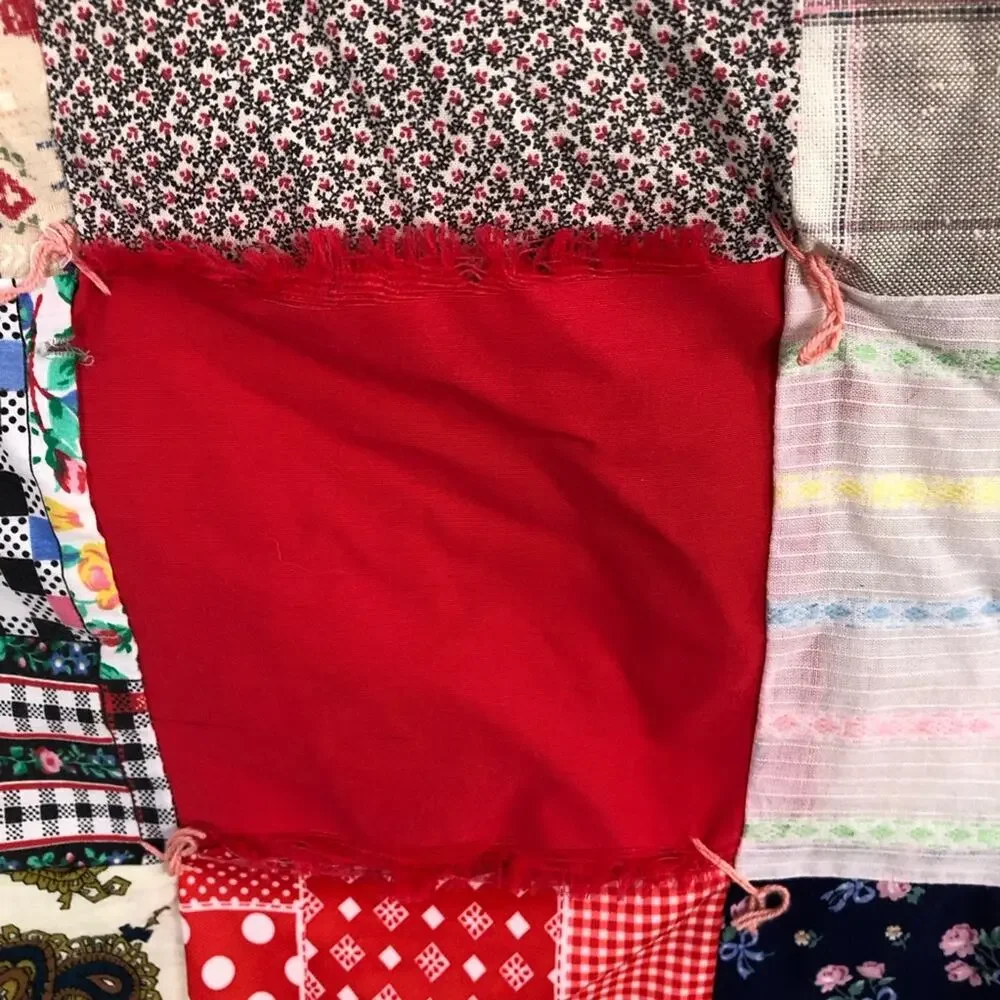 Vintage Handmade Multicolored Quilt
